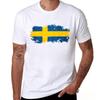 BLWHSA Sweden Flag Printing T-shirt Men Fashion Short Sleeve 100 Cotton Brand Design T-shirts