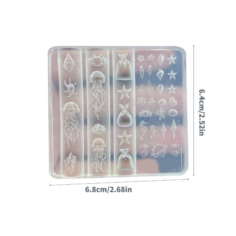 Силиконовая форма Pin Art для стереоскопического рельефа Дизайны Медуза Ракушка Плавник Нереиды Инструмент для ручной работы