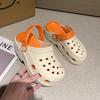 Новые туфли с дырочками, летние пляжные сандалии с толстой нескользящей подошвой, симпатичные универсальные женские тапочки