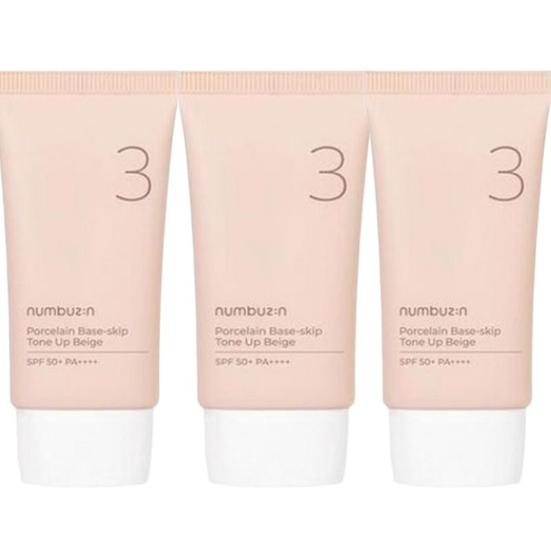 Numbuzin No.3 Porcelain Base-Skip Tone-Up Beige SPF50+ PA++++ 50ml