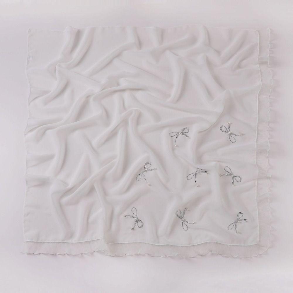 Lace Muslim Shawls Nail Pearl Hui Ethnic Scarf Comfortable Bow Muslim Hijab Daily