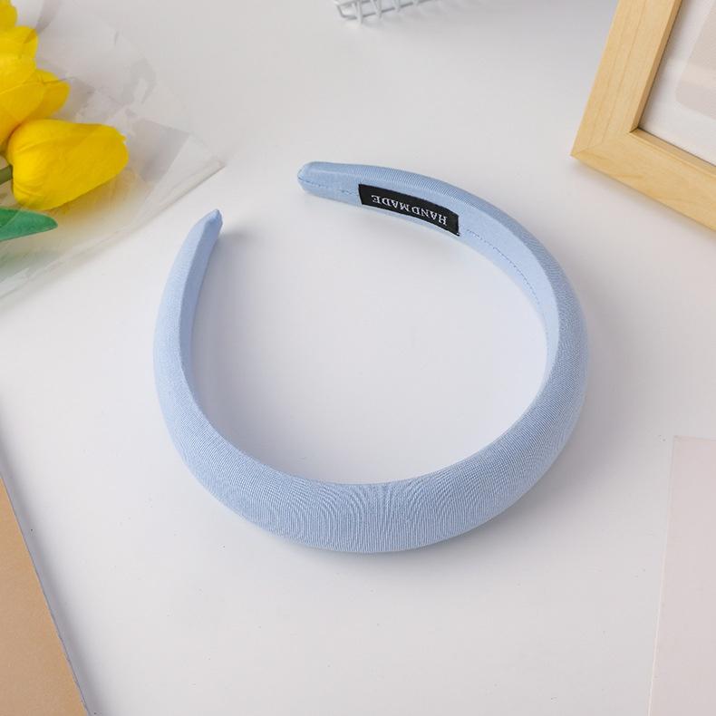 Korean Hair Band Solid Color Sweet Sponge Headband Thickening and Heightening Headband Fashion Hairband Hair Accessories