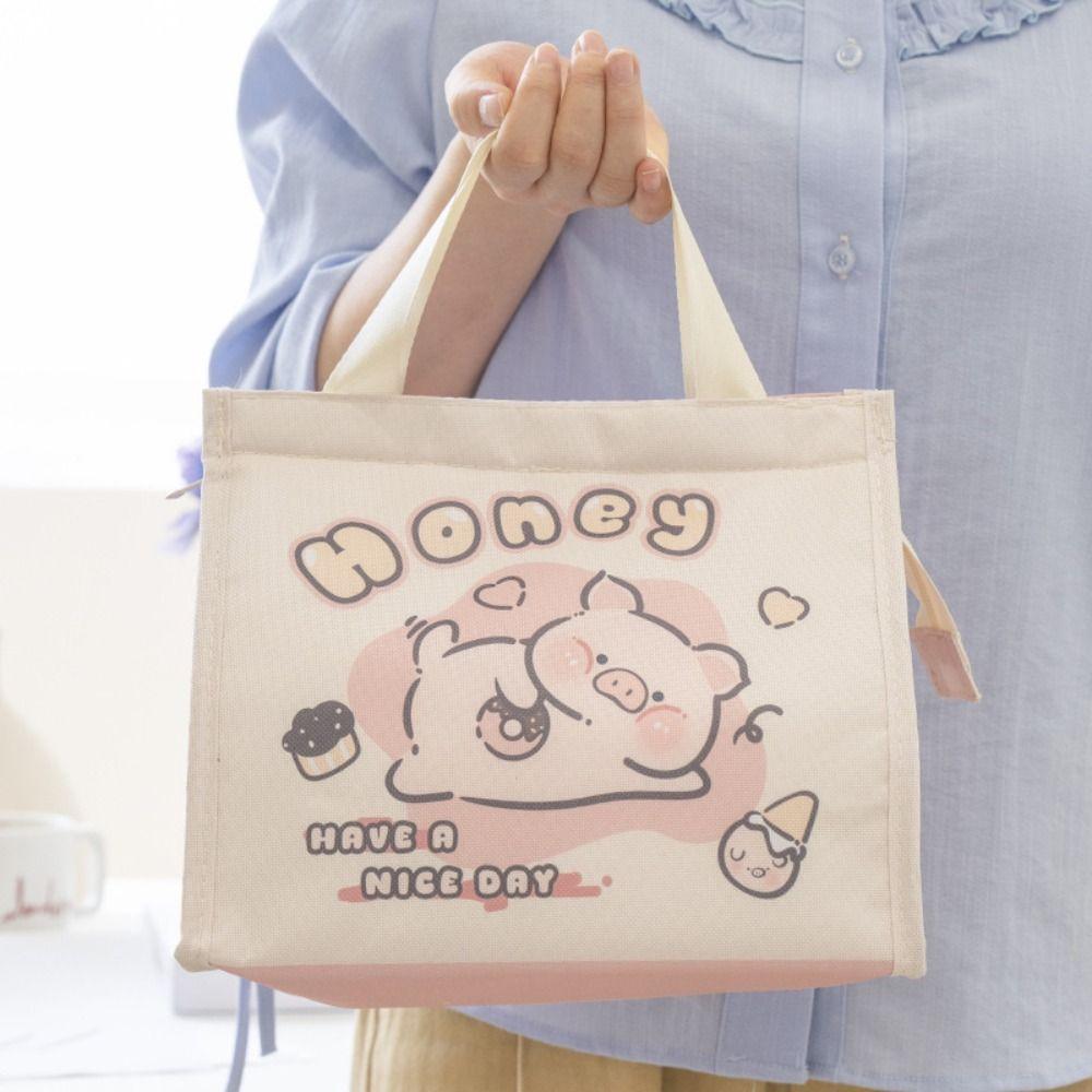 Оксфордская сумка-капибара для ланча большой вместимости, портативный ланч-бокс, простая сумка для столовой, еда для барбекю