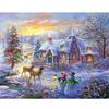 Алмазная вышивка Снежный олень Рождественский пейзаж Алмазная картина Вышивка крестом Полный круглый домашний декор
