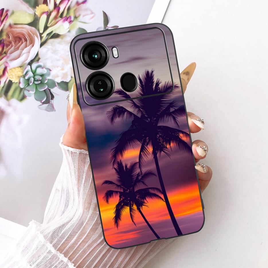 For Itel P40 Plus Case P683L Luxury Butterfly Tree Painted Cover Soft Silicone Phone Case For Itel P40 P662L P 40 ItelP40 + Bags