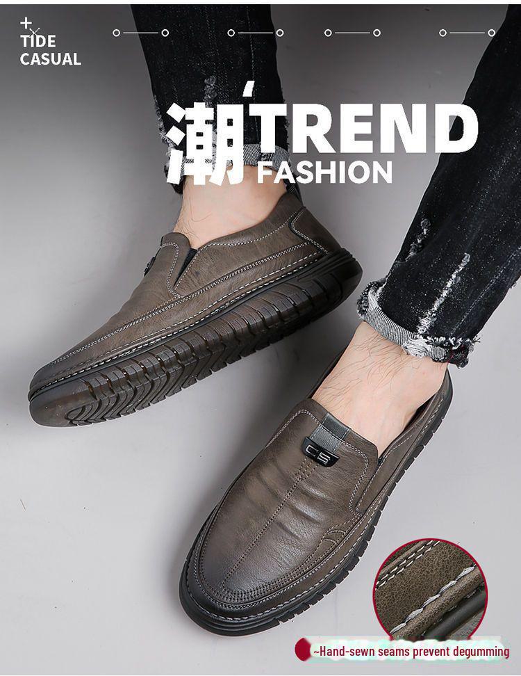 Мужские повседневные туфли без застежек на мягкой подошве 2025 года с дышащей подошвой — модные, нескользящие, универсальные для весны и осени