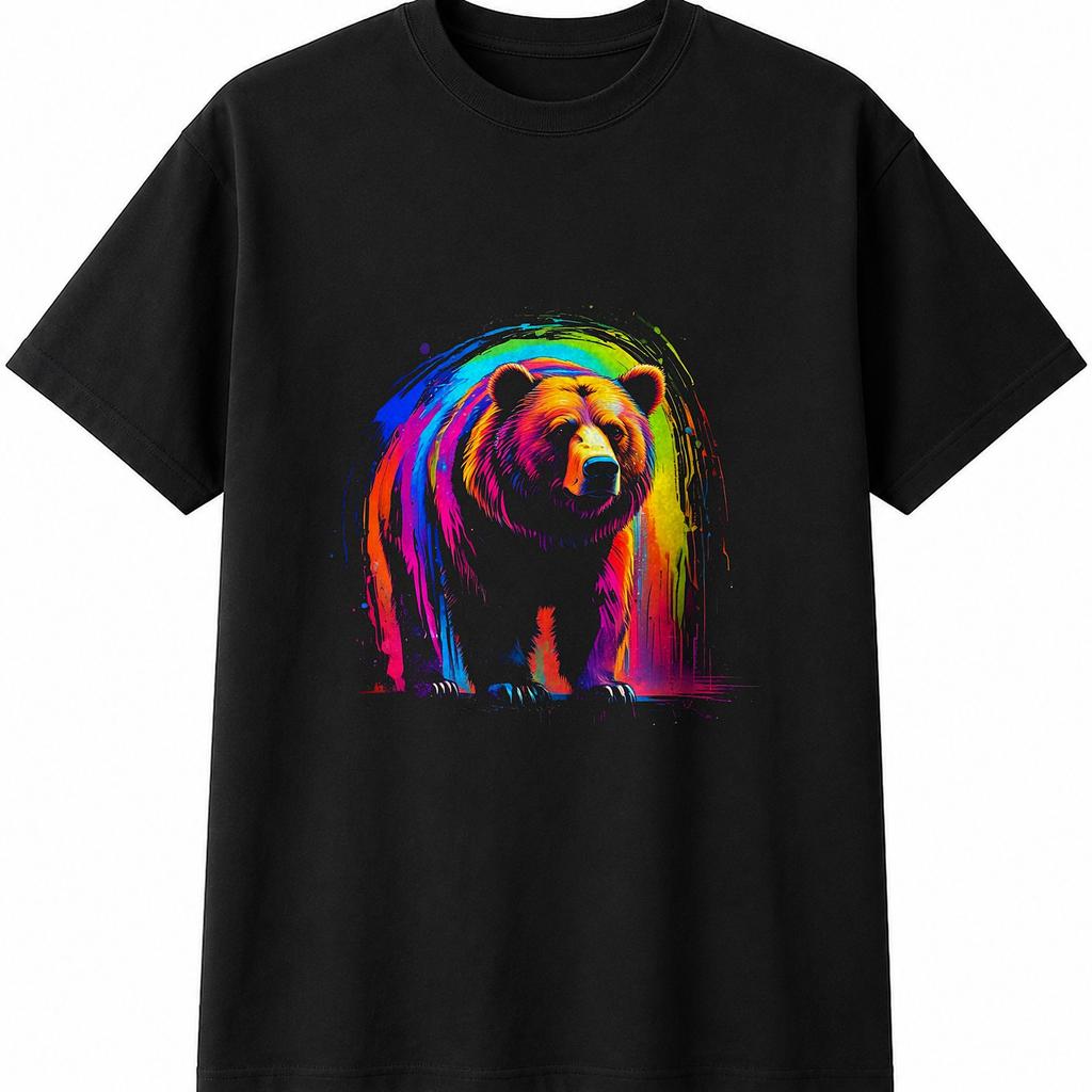 Neon Bear Wildlife Mens Womens T-Shirt Animal Unisex Novelty Gift Tee Funny