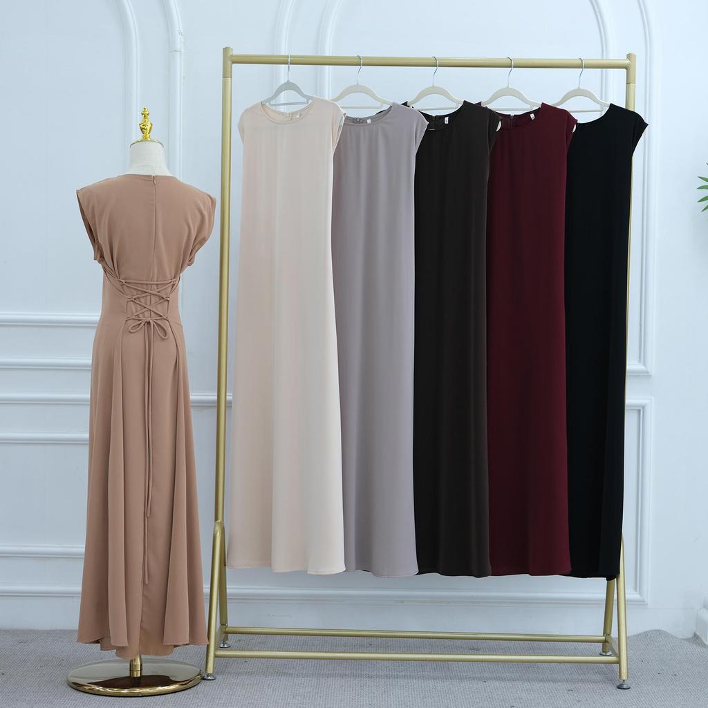 Платье-халат макси с бантом Pure Beauty - Loriya 2025, стиль Европа, Америка и Ближний Восток, модель LR962