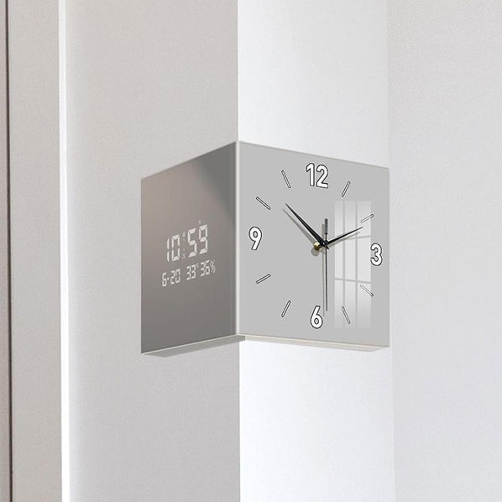 Угловые часы Легко читаемые Наружные Квадратные для Спальни Гостиной Класса