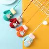 Cute Cartoon Children Gloves Thicken Kids Plush Fingerless Gloves 0-3year Toddler Hanging Neck Mittens Baby Winter Hand Warmer