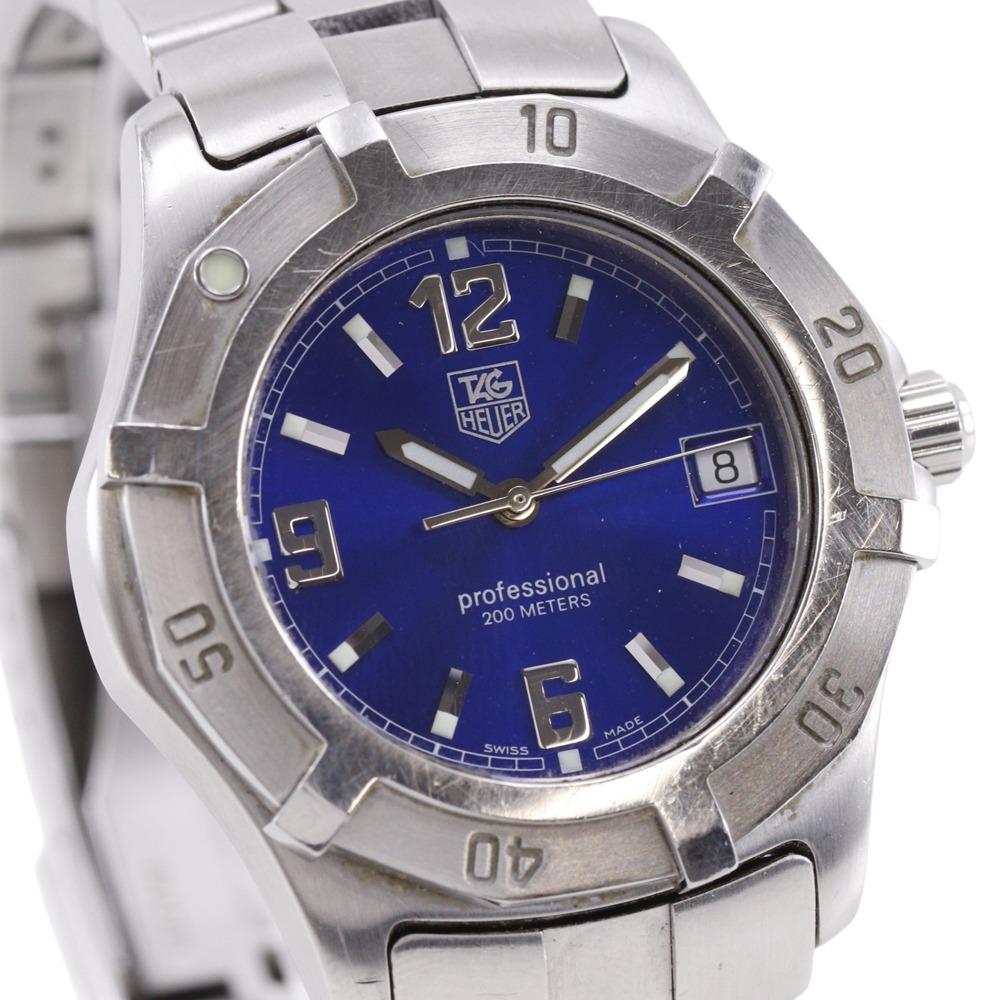 Tag Heuer 2000 Эксклюзивные Часы WN1112 синий Циферблат Нержавеющая Сталь Кварцевые Аналоговый дисплей мужские Б/У