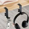 OptiPro Headphone Stand, Set of 2, Screw-Type Clamp, Table Hook, Convenient, Easy to Attach, 10kg Weight Capacity, Perfect for Business Trips and Trav