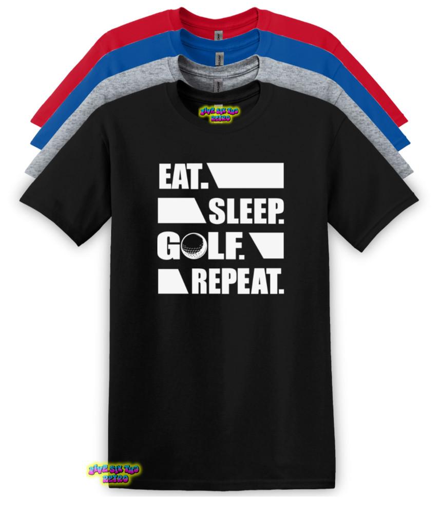 Eat Sleep Golf Repeat Golf Unisex Adult TShirt S3XL Unisex T-Shirt