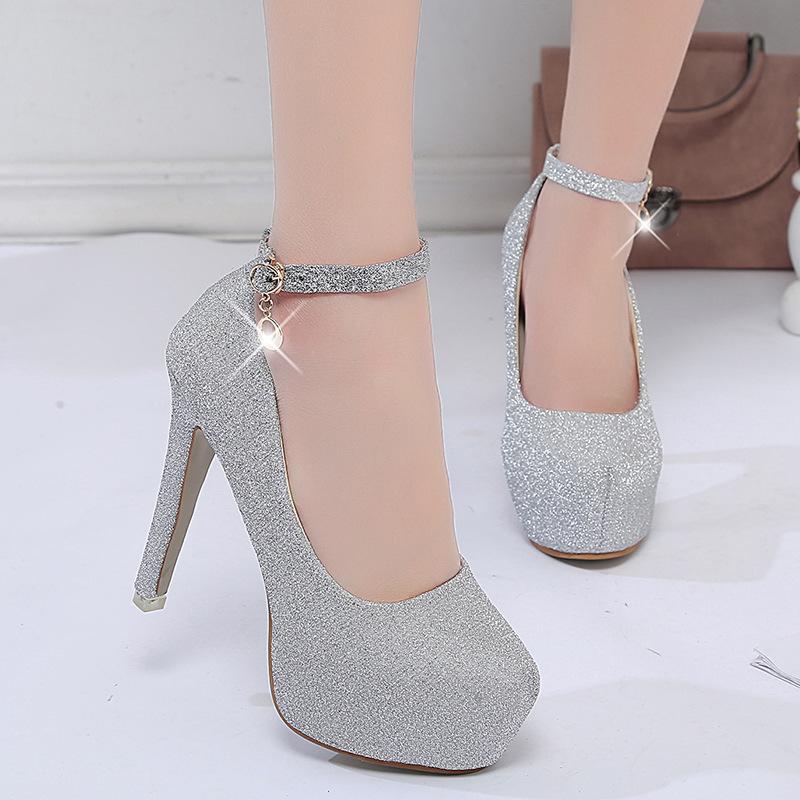 2024 Туфли на очень высоком тонком каблуке, весна-осень, туфли-лодочки с Т-образным ремешком, пряжкой, ремешком, ретро, туфли-лодочки с круглым носком, свадебные туфли для женщин hui8