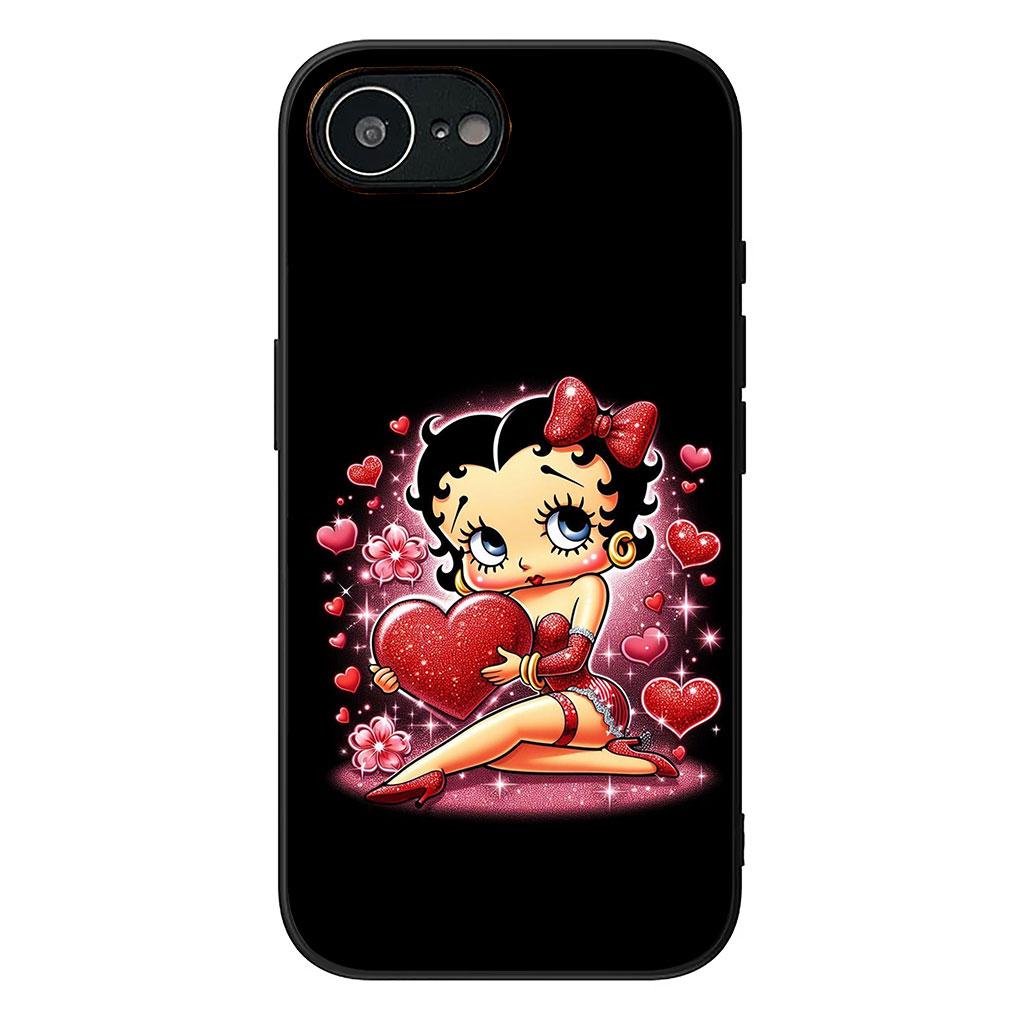 Мягкий чехол для телефона Apple iPhone 17 16 14 15 Pro Max Plus 15+ 16E XR ProMax Air Case B-Bettys Мультяшный B-Boops Аниме Чехол