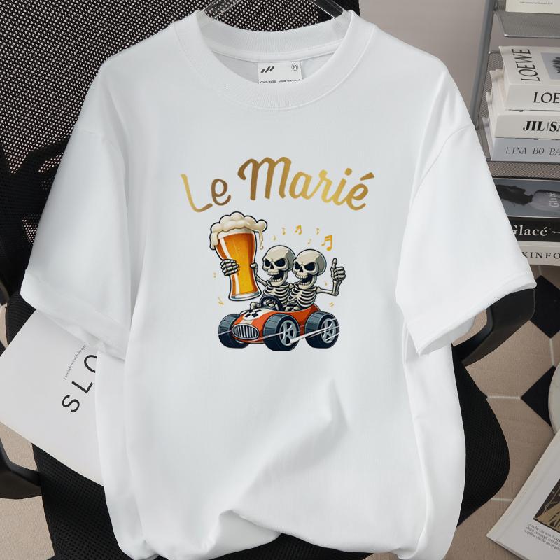 Future Groom Team Groom Short Sleeve Tees 260G 100 Cotton Tshirts French Mens EVG Single Farewell Wedding Party Tops M13