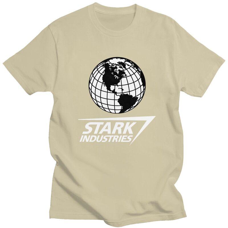 Мужские футболки на заказ Stark Industries Хлопковые топы Футболки С коротким рукавом Повседневная футболка