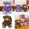 Cute Cartoon Red Heart Teddy Bear Plush Toy Children Companion Toy For Kids Gift Pink Purple Brown Colors