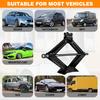 2Ton Mechanical Manual Scissor Jacks With Stabilizer Base & Handle For Car/SUV Tire Replacement And Emergency Roadside Repair