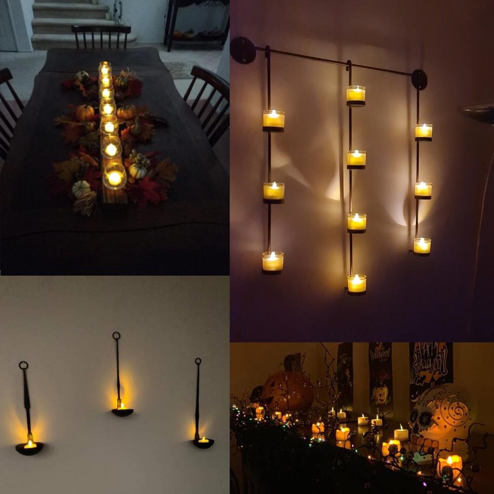 6 PCS Flameless LED Tea Candle With Battery Flicker Dining-table Tealight Timer Remote Birthday Home Decoration Votive Candles