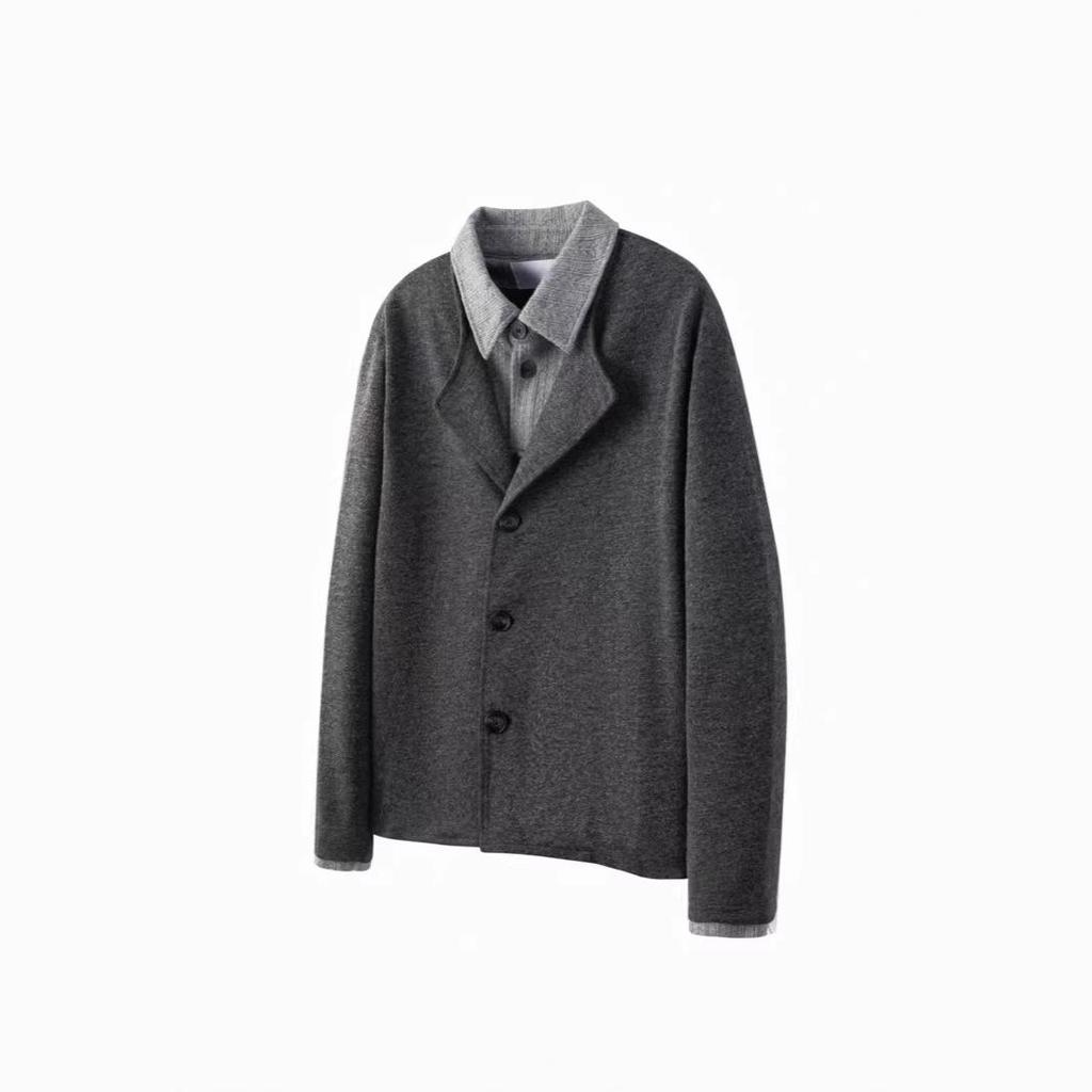 Korean Style Wheat Ear Jacquard Woolen Sweater - Unisex Retro Autumn/Winter Knitwear Jacket