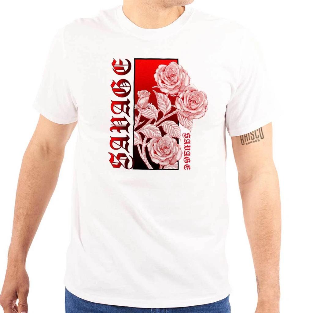 Cool Urban Streetwear Savage Hip Hop Roses Womens or Mens Crewneck T Shirt Tee