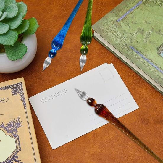 Стеклянная ручка Каллиграфия Комиксы Живопись Красивые цветовые эффекты Перо для погружения Плавные линии Простота в использовании Резьбовой дизайн Чернильная ручка для погружения