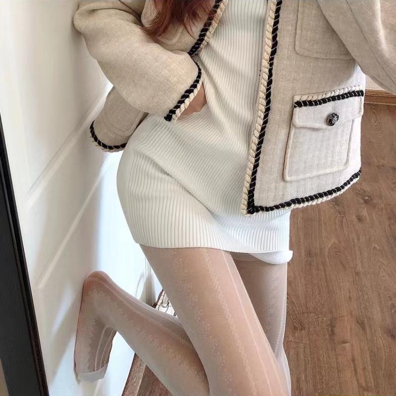 Sexy Black White Lolita Hollowed Lace Mesh Stockings Women Bottomed Pantyhose Japanese Goth Thin Stocking Hot Classic Tights