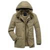 Winter Men Thick Fleece Jacket Hat Detachable Cotton Coat Social Activity Fashion Casual Business