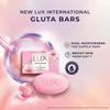 LUX International Упругое и сияющее мыло для купания, 4 x 130 г, РОСКОШНОЕ ОЩУЩЕНИЕ ДЛЯ ВАННЫ, для увлажненной и сияющей кожи, с глутатионом и глицерином,