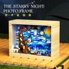 Креативная фоторамка «Звездная лунная ночь» 3D Микро Строительный Блок Мировая Известная Картина Украшение Кирпич С Освещением Подарки для Детей Игрушка
