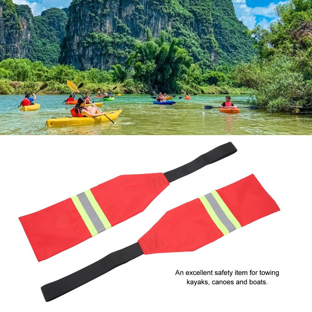 2PCS Red Kayak Warning Flag High Visibility Kayak Travel Flag Kayak Towing Flag for Canoeing