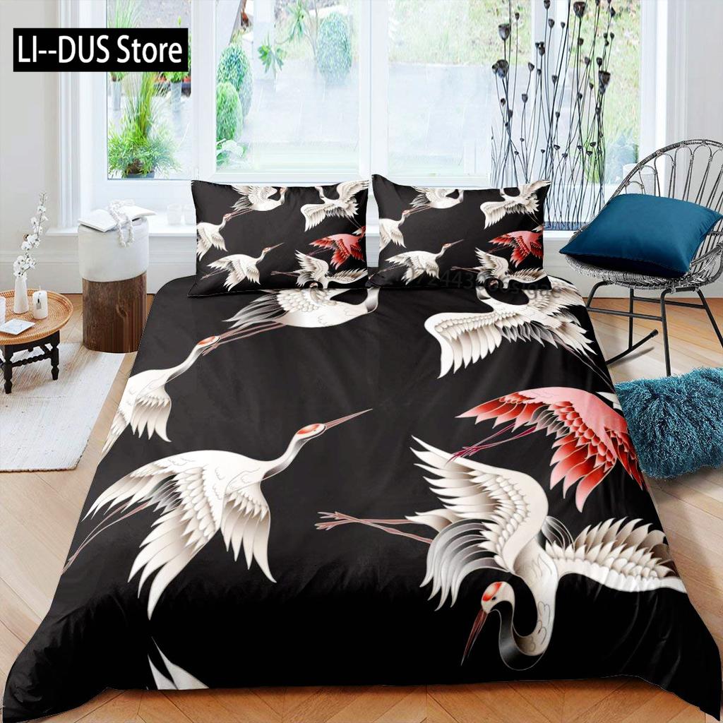 Одеяло Журавль Размер Queen Японский Стиль Комплект Постельного Белья Узор Сакура Женщины Девочки Японский Традиционный