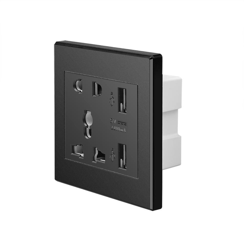 86 Тип Настенный двойной USB-порт для зарядки 5-луночная универсальная розетка Умный дом Адаптер зарядного устройства 2100 мА Электрическая розетка