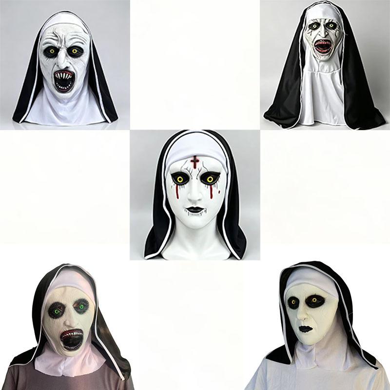 Hot Selling Soul Summoning2Nun mask Halloween scary prank ghost face horror latex headgear nun