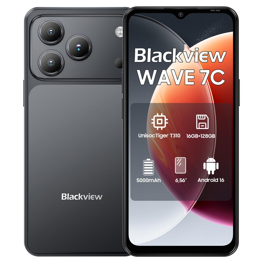 Blackview WAVE 7C 4G AI Смартфон 16 ГБ+128 ГБ 6,56" Android 16 5000 мАч Мобильный телефон