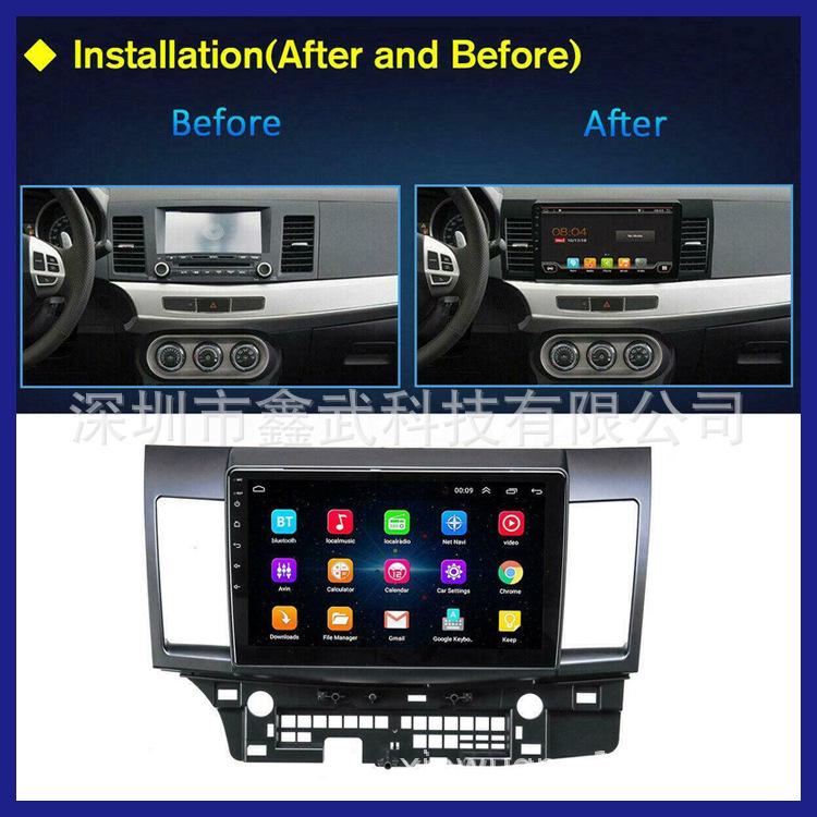 Трансграничная Android-навигация для Mitsubishi Lancer, модель 10-15 годов: Мультимедийная система с большим экраном на центральной консоли