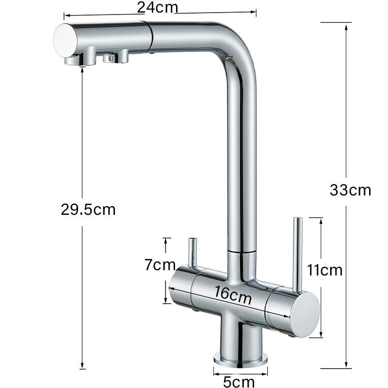 Кухонный выдвижной кран с фильтром, хромированный латунный кран-очиститель, вращение на 360 градусов, двойной распылитель, кран для питьевой воды, смеситель для раковины, сосуда