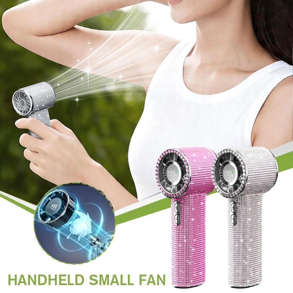 Digital Display Mini Cooling Fan Long-Lasting Bladeless Personal Fan Outdoor Travel