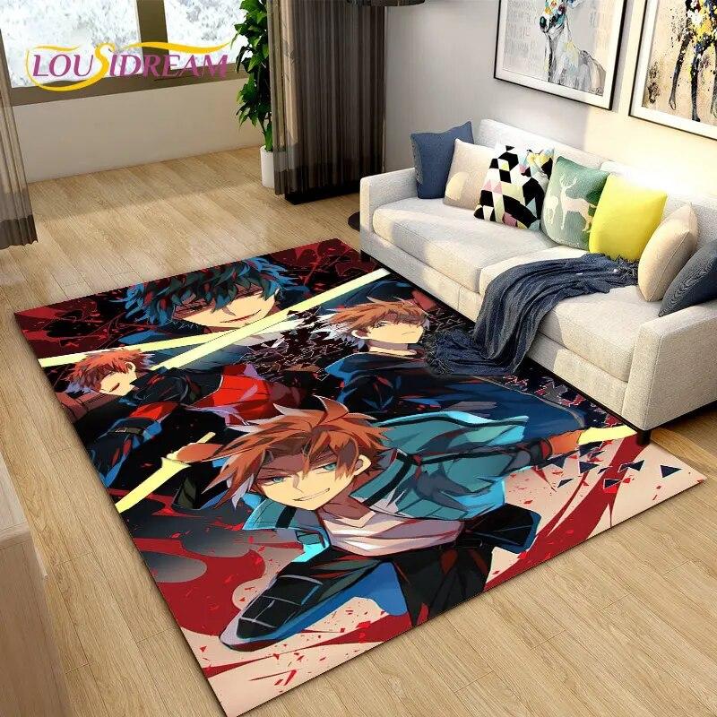 World Trigger Аниме Мультфильм Коврик, Коврик для гостиной Спальня Диван Коврик Украшение, Дети играют Нескользящий напольный коврик