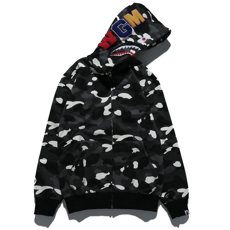 Ape A Bathing Bape Coat Shark Head Full Zip Jacket Hoodie Sweatshirt