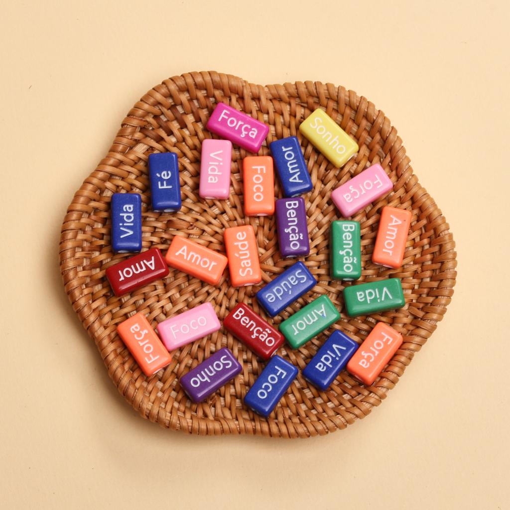 Акриловые аксессуары для изготовления ювелирных изделий французские слова 30 шт. материал ручной работы свободные бусины-шим браслет ожерелье своими руками