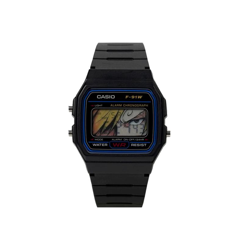 Casio Индивидуальные часы модифицированная серия решительная смелость водонепроницаемые светящиеся Кварцевые тот же стиль для мужчин и женщин цветной циферблат F-91W-1