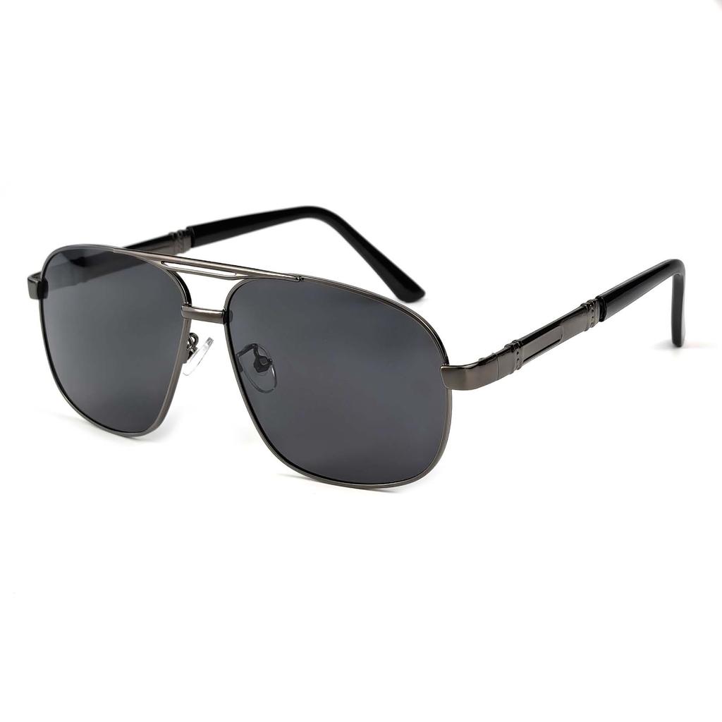 New men's pilot-style metal polarized sunglasses double beam day and night color-changing anti-ultraviolet sunglasses tide