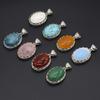 Кулон из натурального камня овальный розовый кварц аметист опал малахит лазурит агат зеленый авантюрин подвески для изготовления ювелирных изделий DIY аксессуары для ожерелья