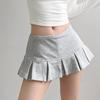 Low Waist Pleated Mini Skirt for Women Summer Fashion Sexy Hot Girl A-line Shorts Skirt Y2k Clothing Grey Black White