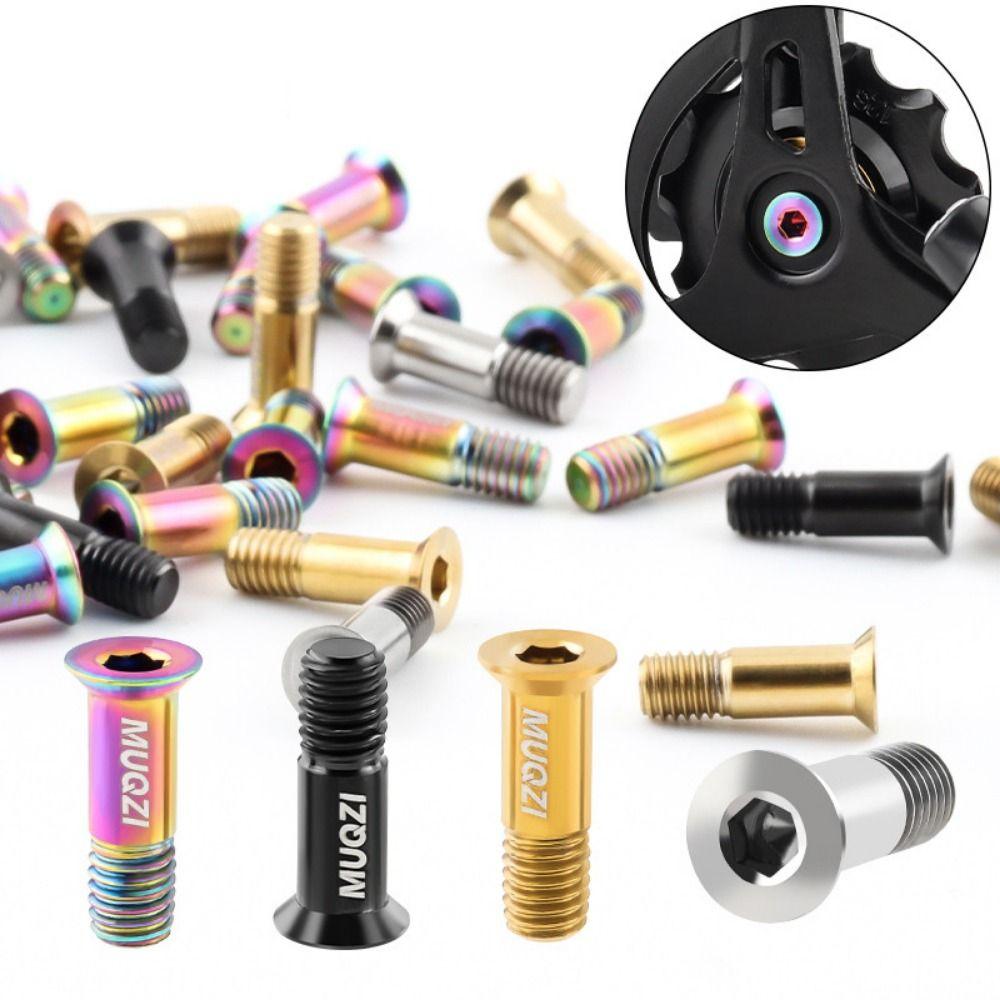 2PCS Titanium Zinc Zinc Alloy Rear Derailleur Jockey Wheel Screws Bicycle Rear Guide Wheel Screw  MTB