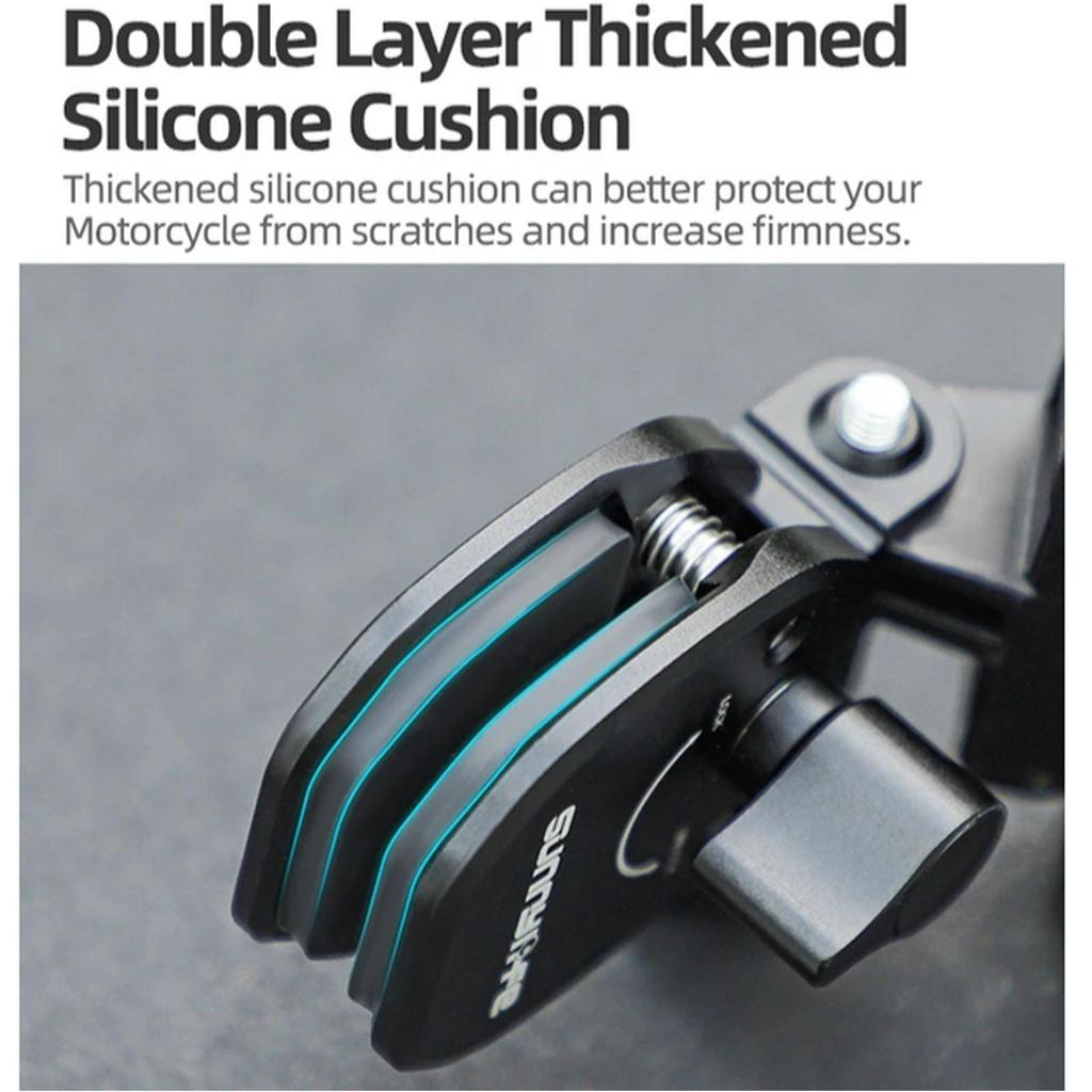 Honbobo Мотоциклетный держатель-клипса, совместимый с GoPro Hero 13 Ace Pro Osmo Action 5 Action X4 X3, совместимый мотоциклетный клипс-крепление на лобовое стекло, алюминий