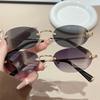New Rimless Oval Sunglasses Light Luxury Sunshade Sunscreen Uv400 Sunglasses Sunglasses Female Senior Sense Goggles Male