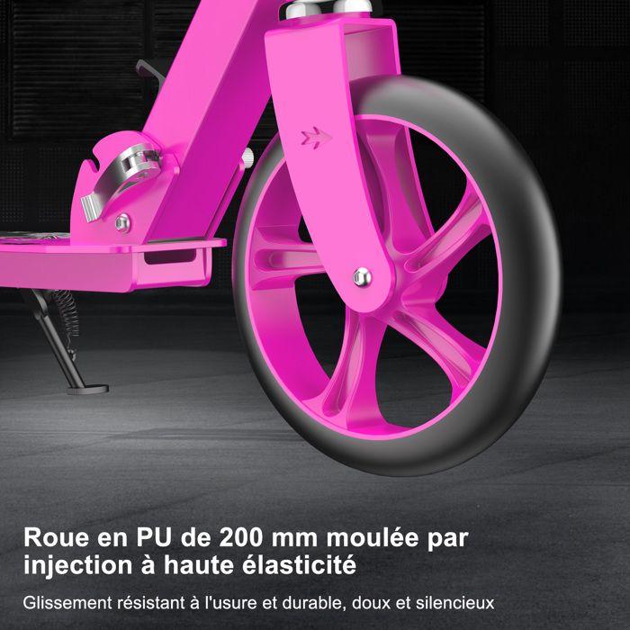 Trottinette ad et adulte - FOXSPORT - Pliable - Chargée jusqu'à 100KG - Guidon réglable de 3 Niveaux - Roues PU 200mm